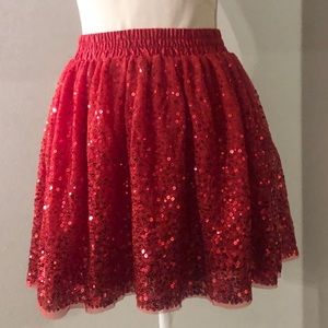 NWOT Red Sequin skirt